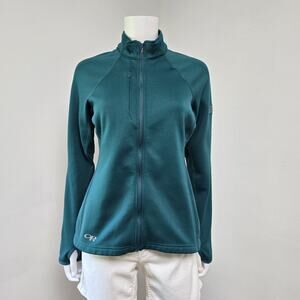 Outdoor Research Jacket Size M Fleece Green Pockets Womens Mock Neck Thumbholes